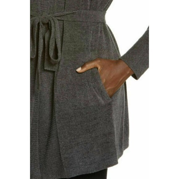 💕BAREFOOT DREAMS💕 CozyChic Drape Rib Cardigan Ultra Lite Carbon Gray S NWT - Picture 6 of 14